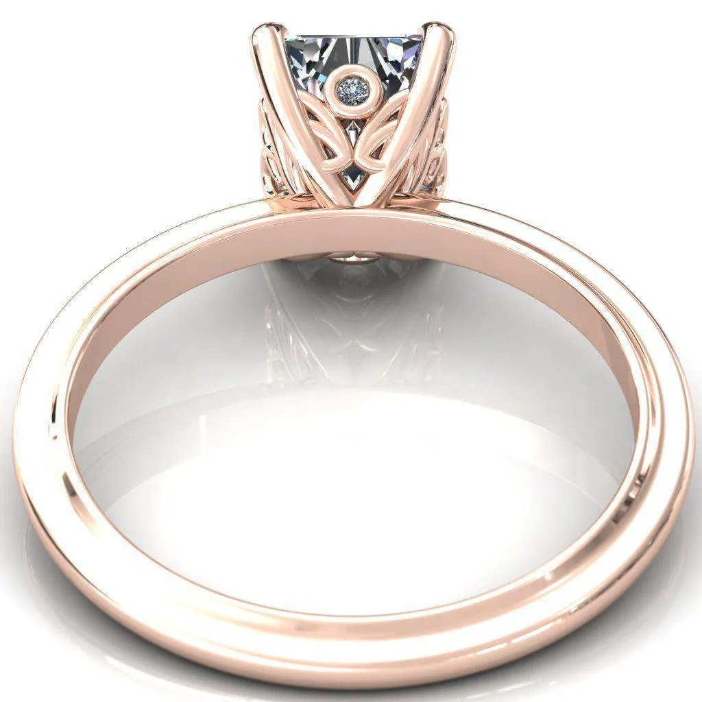 Murmur Radiant Center Stone Swan   Flower Engagement Ring