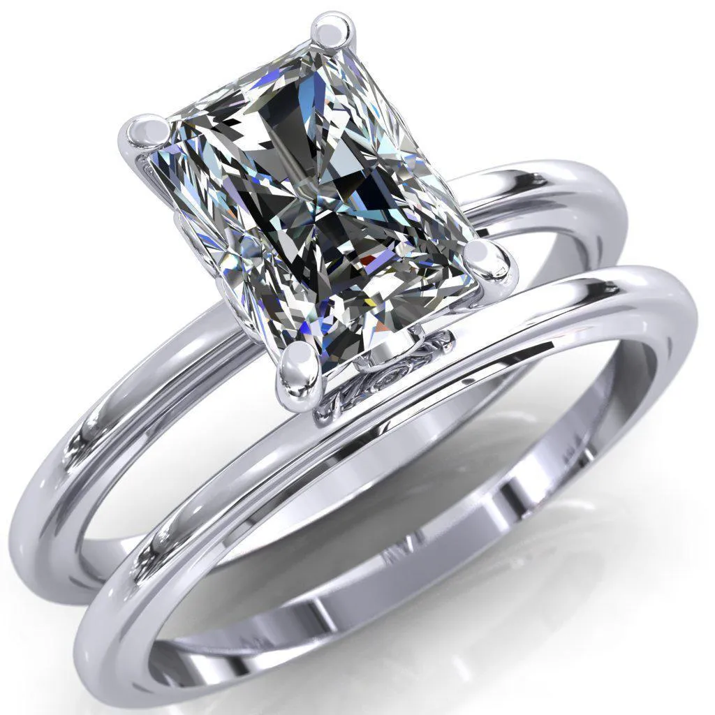 Murmur Radiant Center Stone Swan   Flower Engagement Ring
