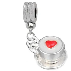 My Latte Coffee Dangle European Bead Compatible for Most European Snake Chain Charm Bracelet