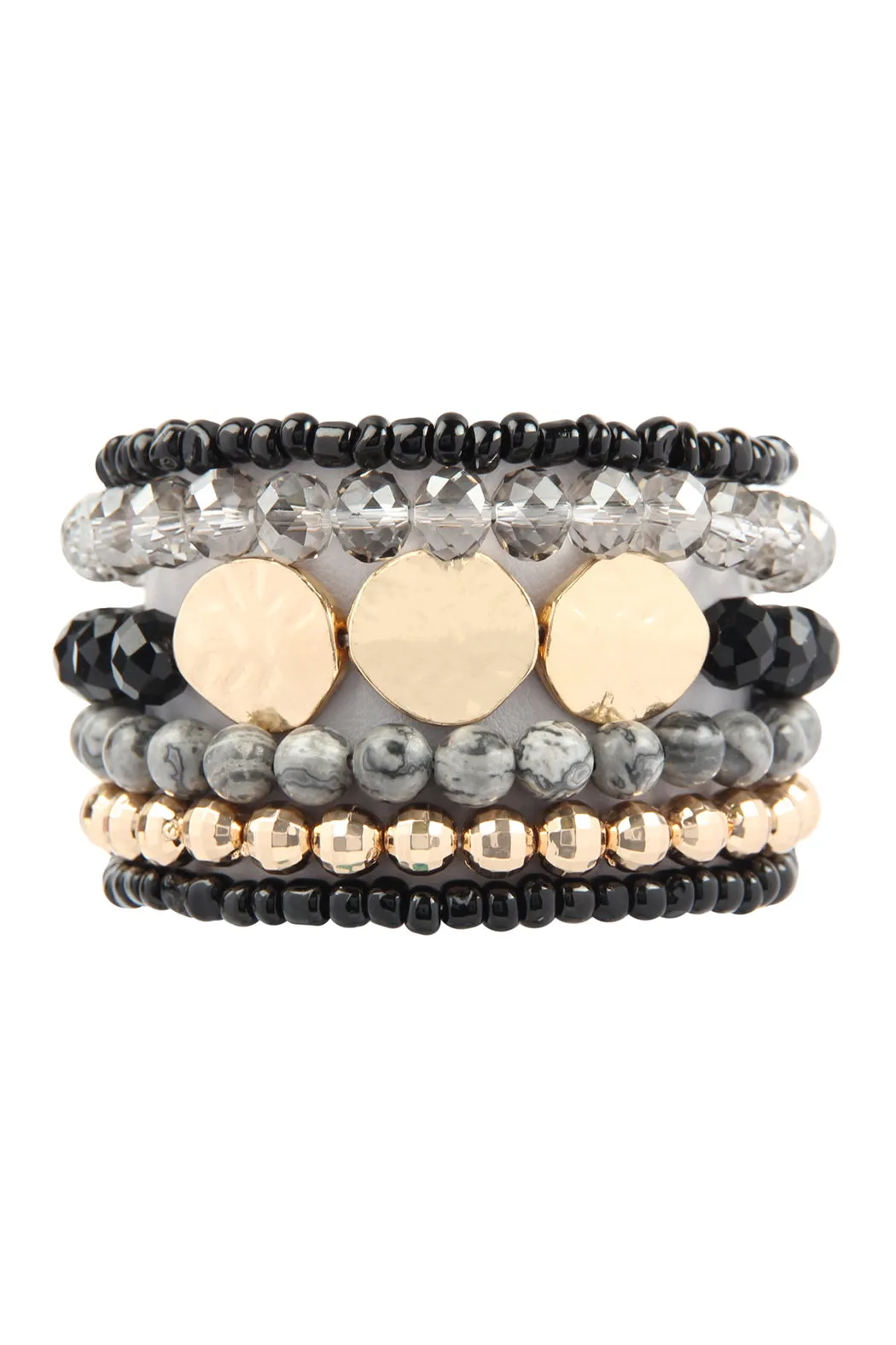MYB1053 - HAMMERED BRASS CHARM BRACELET