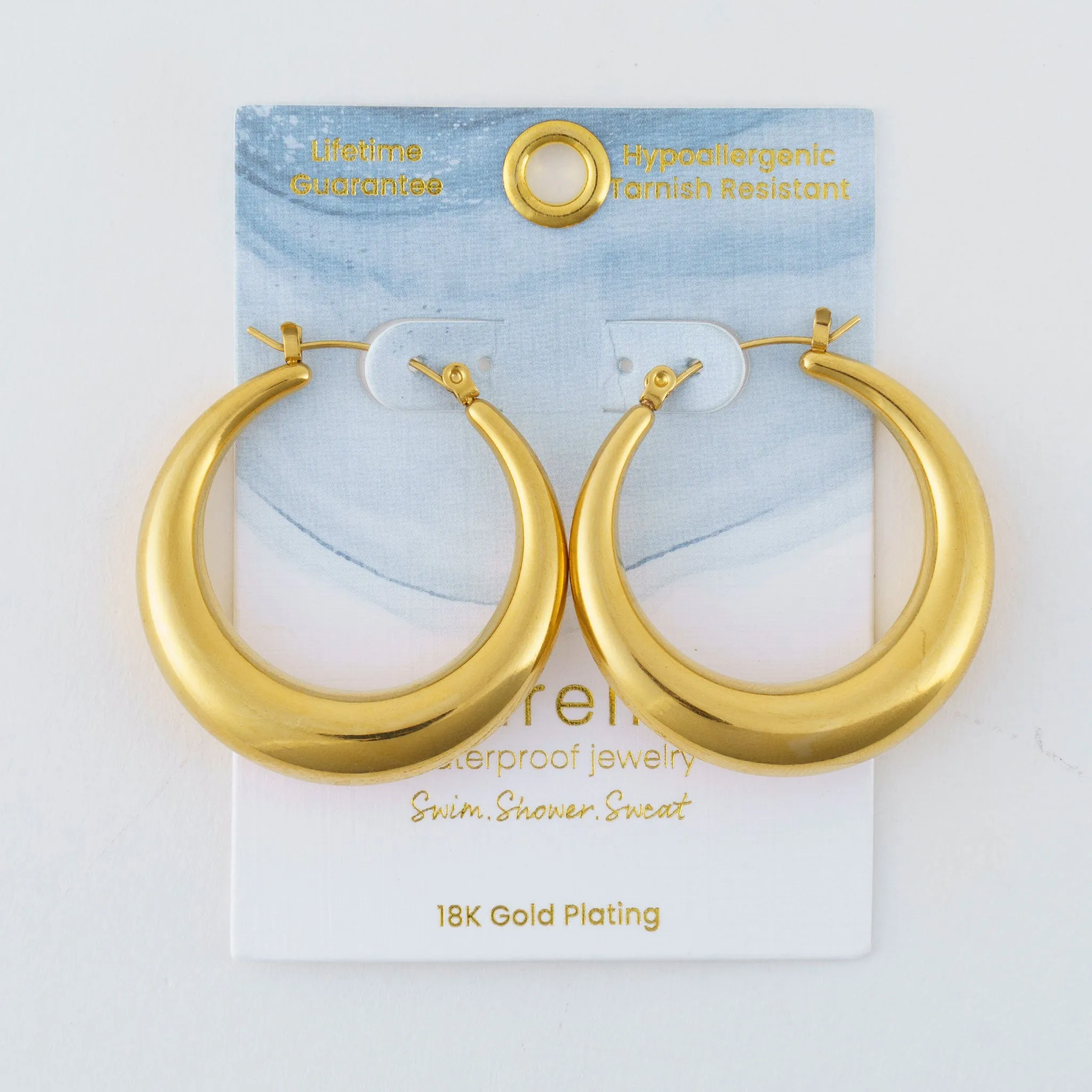 Narelle Waterproof Round Hoop Earrings