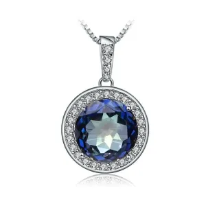 Natural Blueish Mystic Quartz Gemstone Necklace