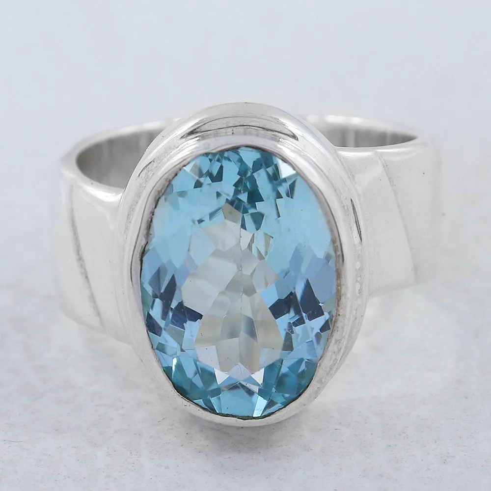 Natural Citrine Gemstone Silver Ring