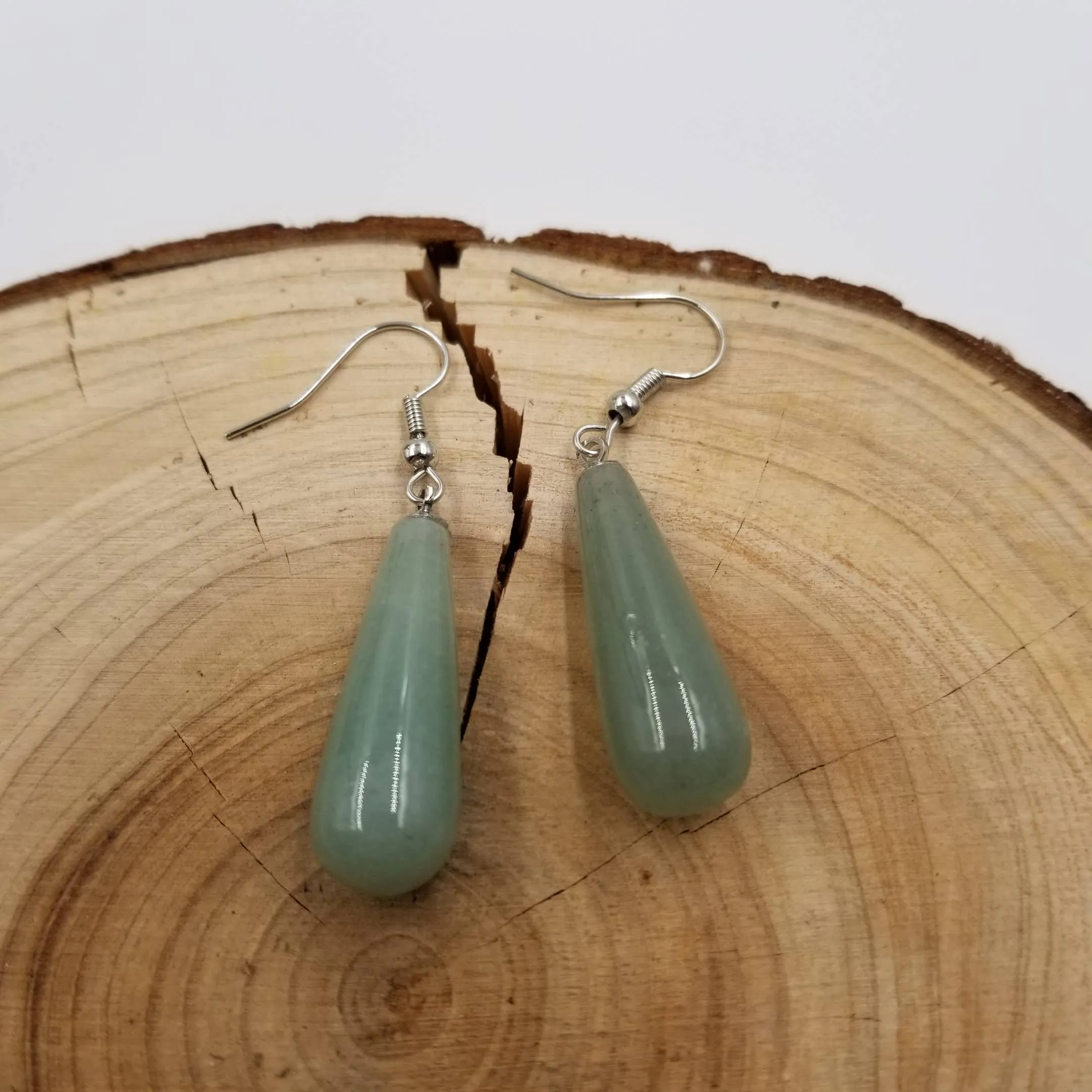 Natural Crystal Stone Water Drop Earrings