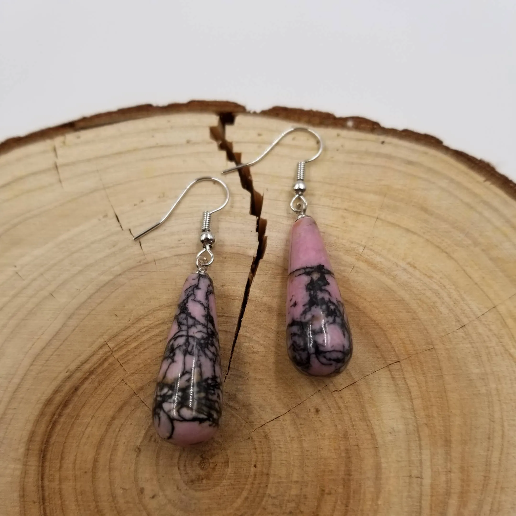 Natural Crystal Stone Water Drop Earrings