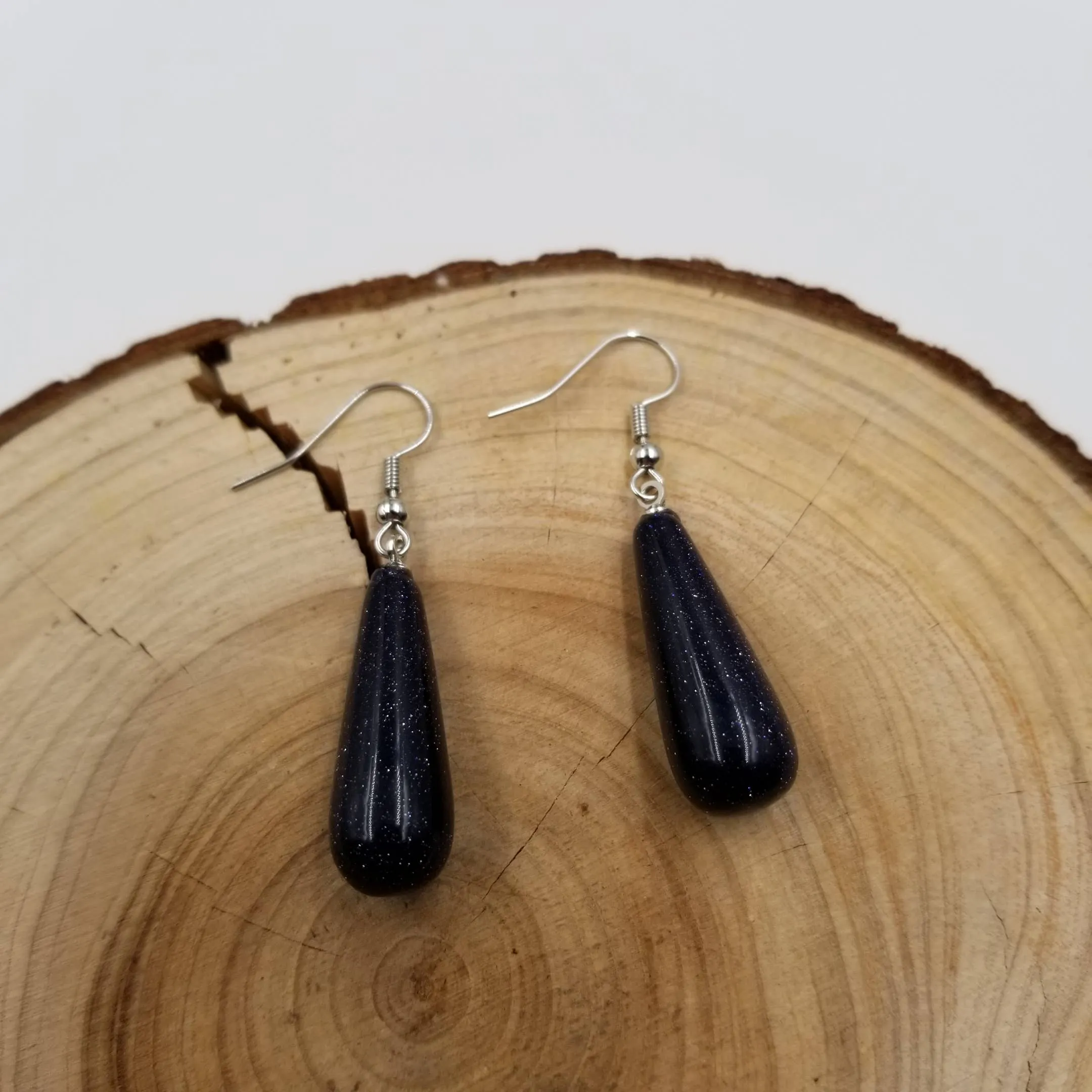 Natural Crystal Stone Water Drop Earrings