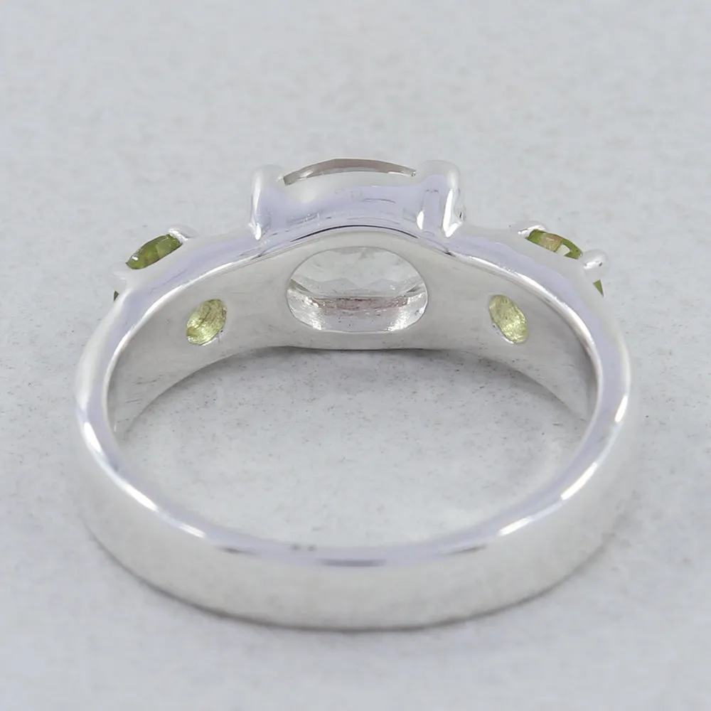 Natural Garnet Gemstone Sterling Silver Ring