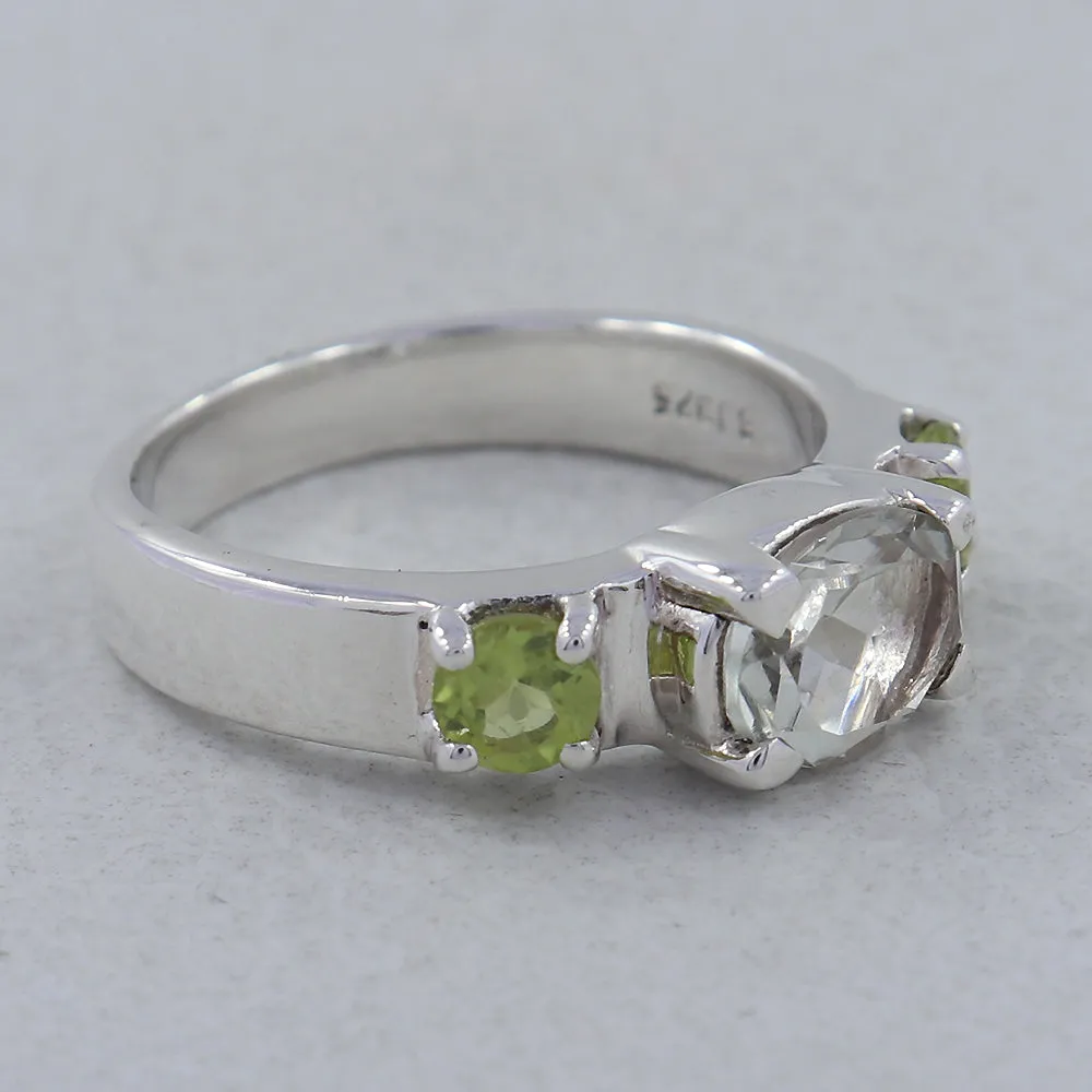 Natural Garnet Gemstone Sterling Silver Ring