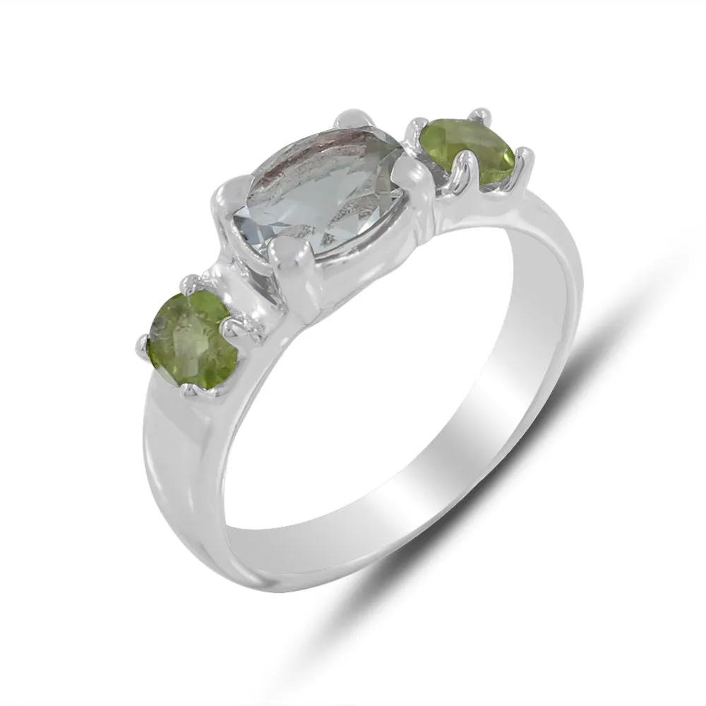 Natural Garnet Gemstone Sterling Silver Ring
