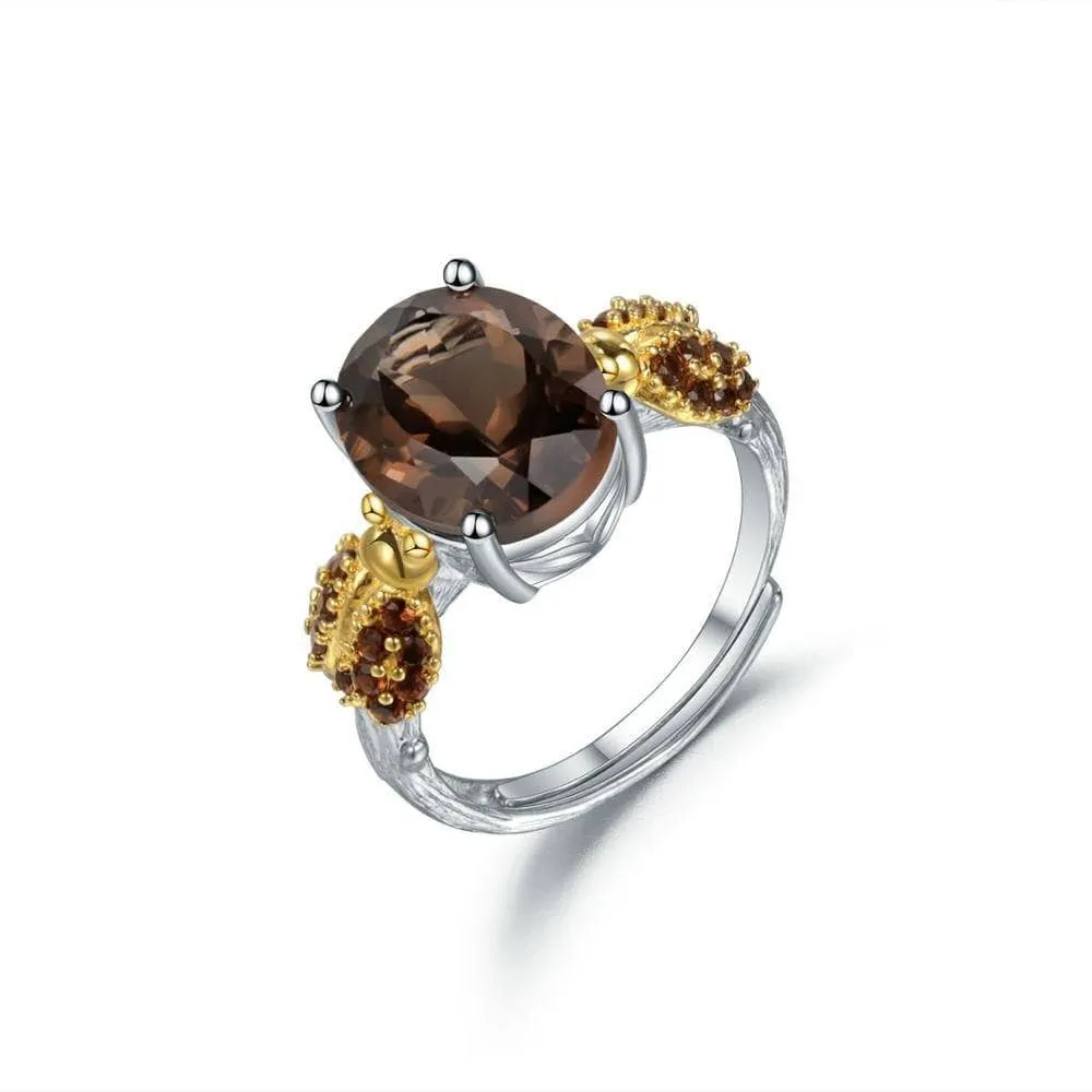 Natural Red Agate Gemstone Adjustable Ring