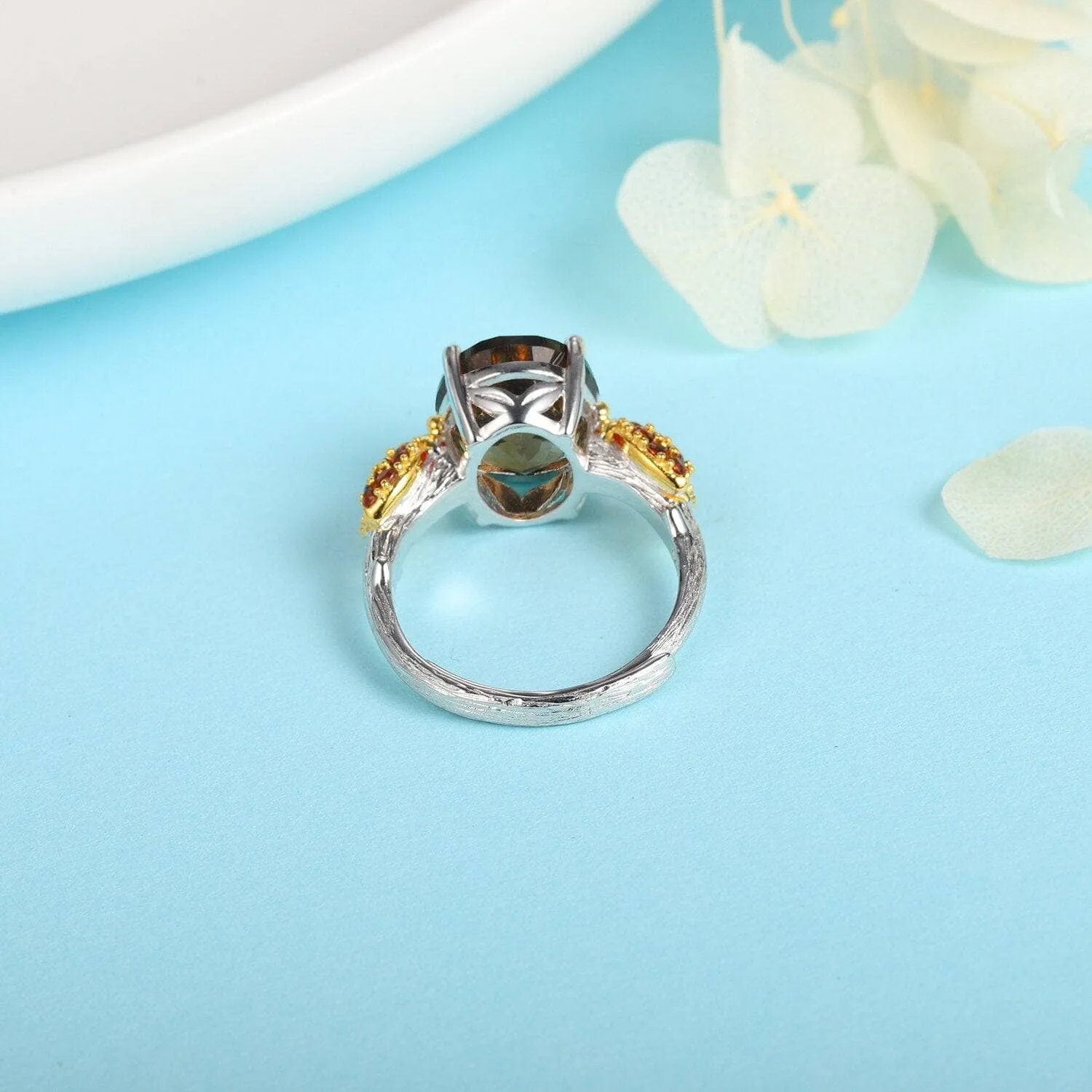 Natural Red Agate Gemstone Adjustable Ring