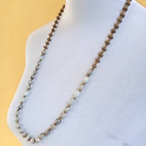 Natural seed and Recycled Paper Bead Necklace