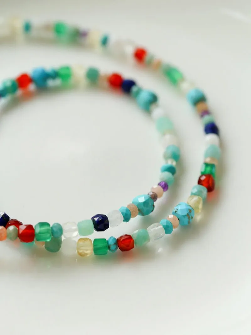 Natural Stone Colored Stone Beaded Necklaces