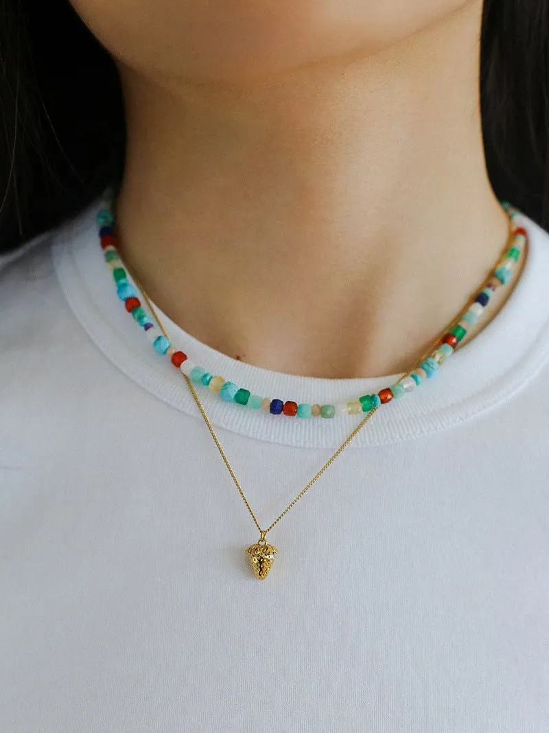 Natural Stone Colored Stone Beaded Necklaces