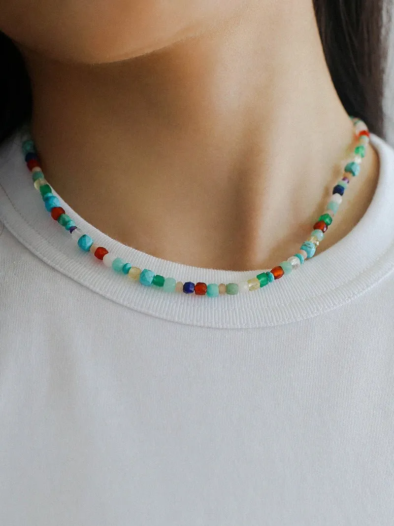 Natural Stone Colored Stone Beaded Necklaces