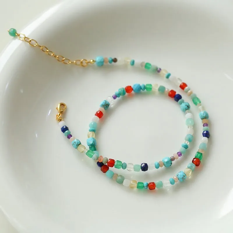 Natural Stone Colored Stone Beaded Necklaces