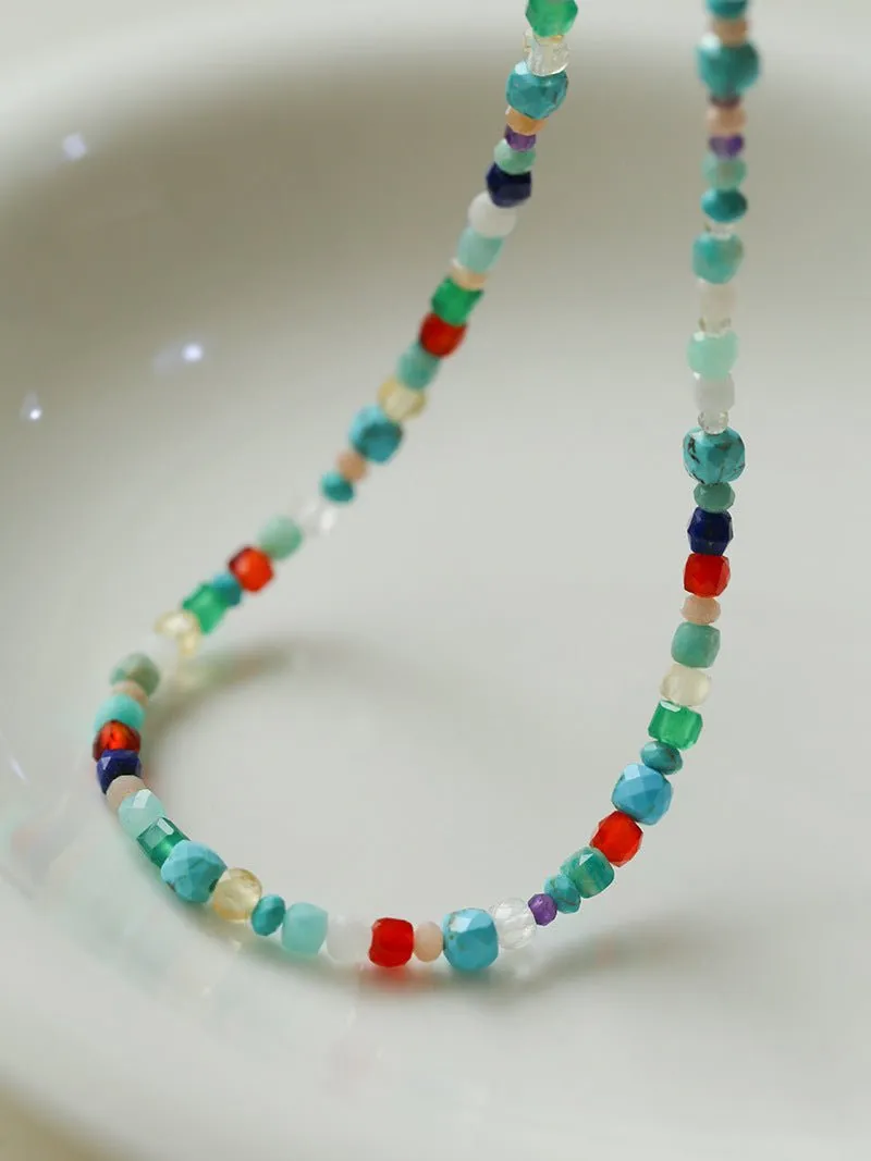 Natural Stone Colored Stone Beaded Necklaces