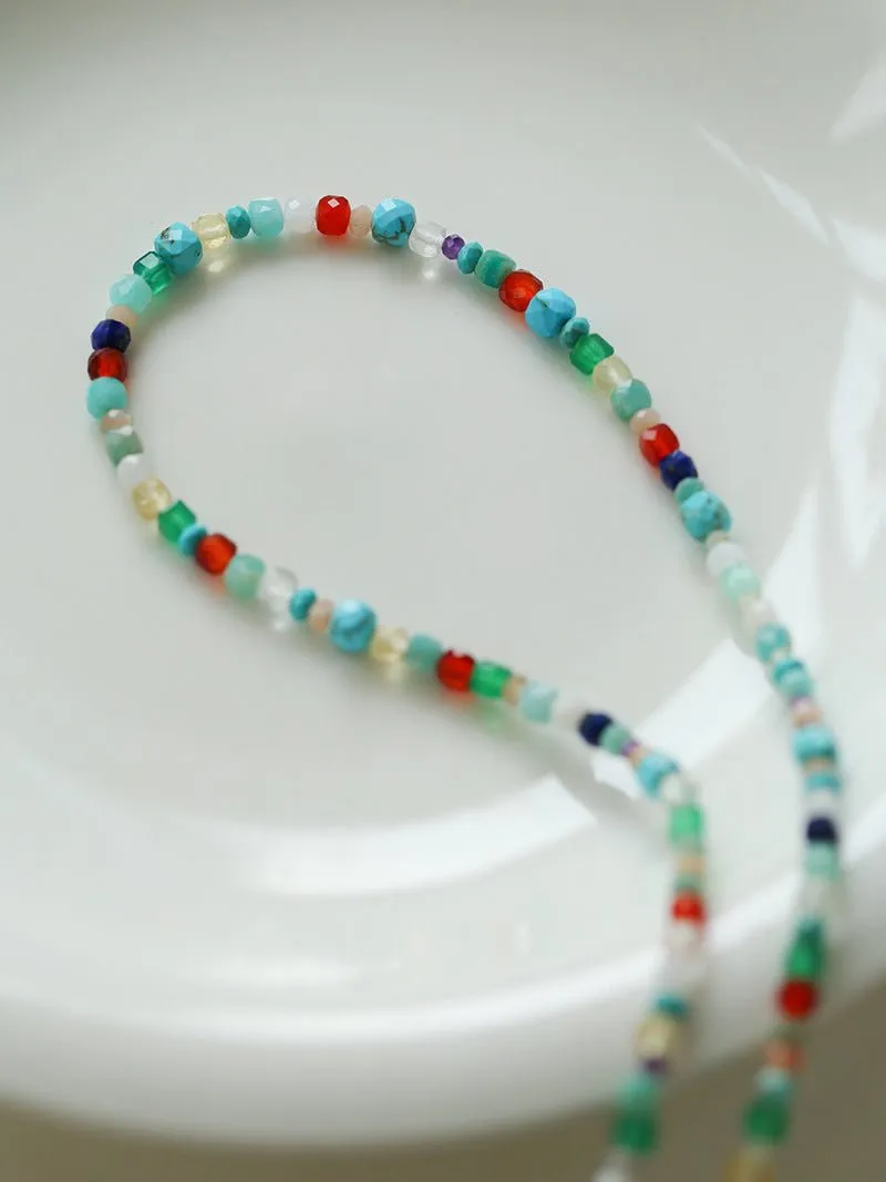 Natural Stone Colored Stone Beaded Necklaces