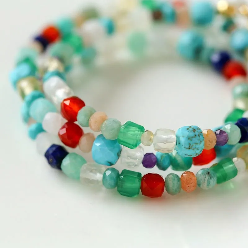 Natural Stone Colored Stone Beaded Necklaces