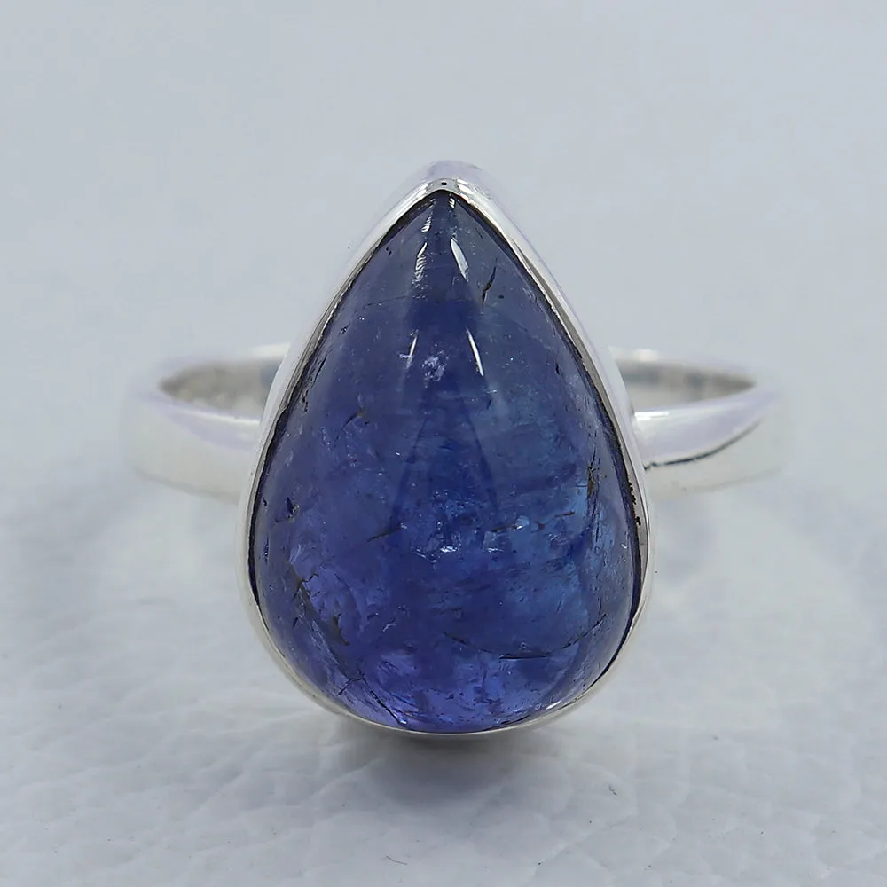 Natural Tanzanite Gemstone 925 Sterling Silver Ring