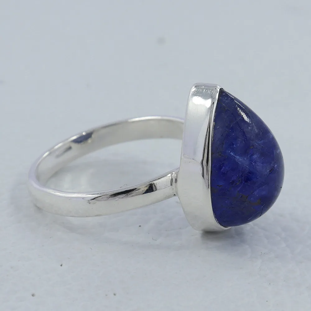Natural Tanzanite Gemstone 925 Sterling Silver Ring