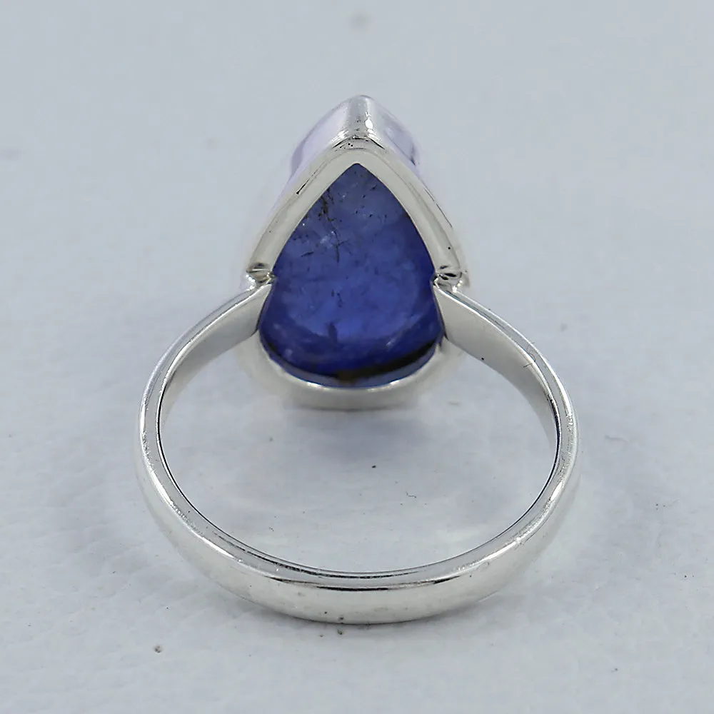 Natural Tanzanite Gemstone 925 Sterling Silver Ring