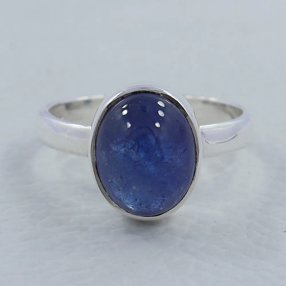 Natural Tanzanite Gemstone 925 Sterling Silver Ring