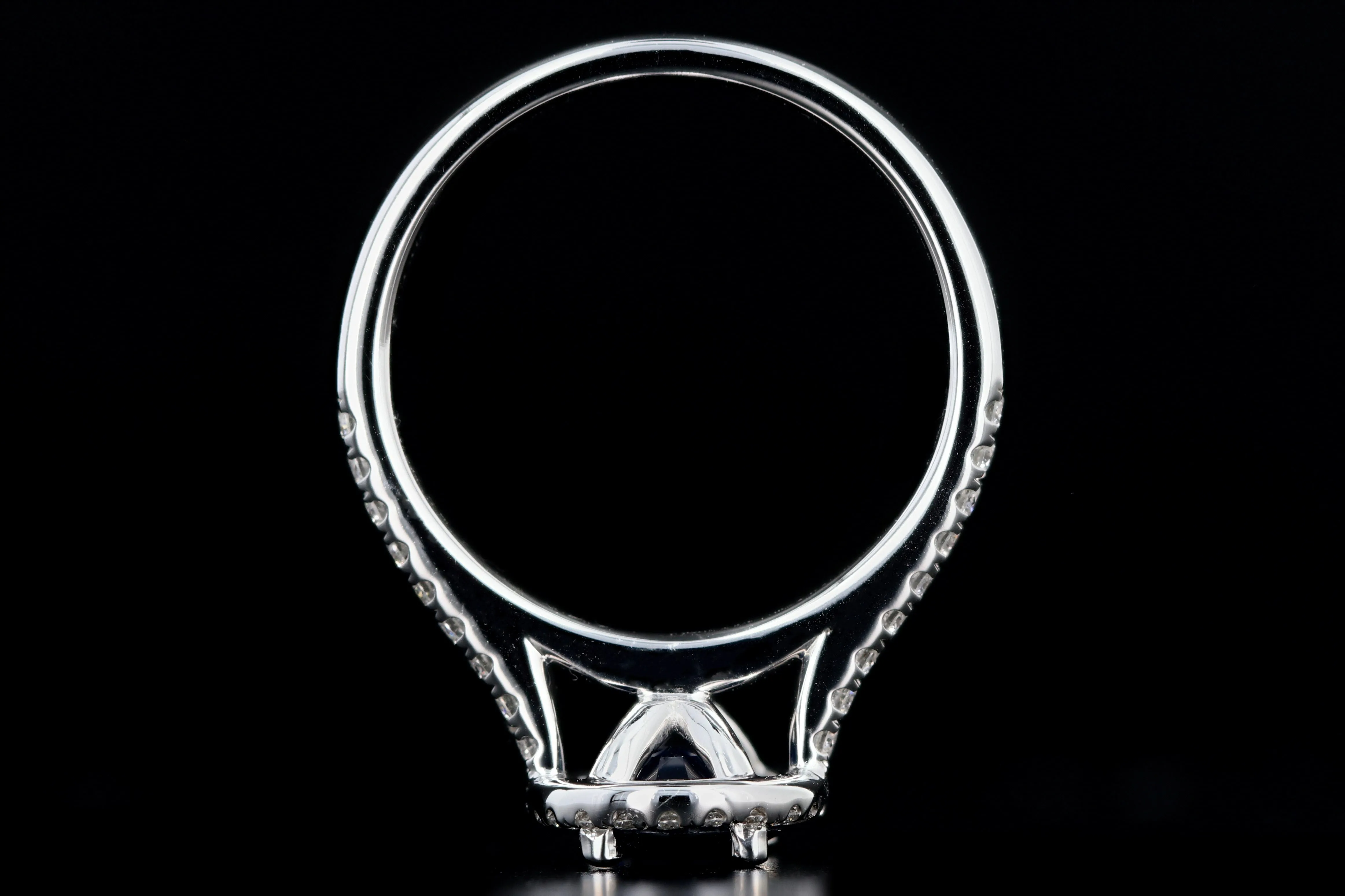 New 14K White Gold 1.58 Carat Oval Cut Sapphire and Diamond Halo Ring