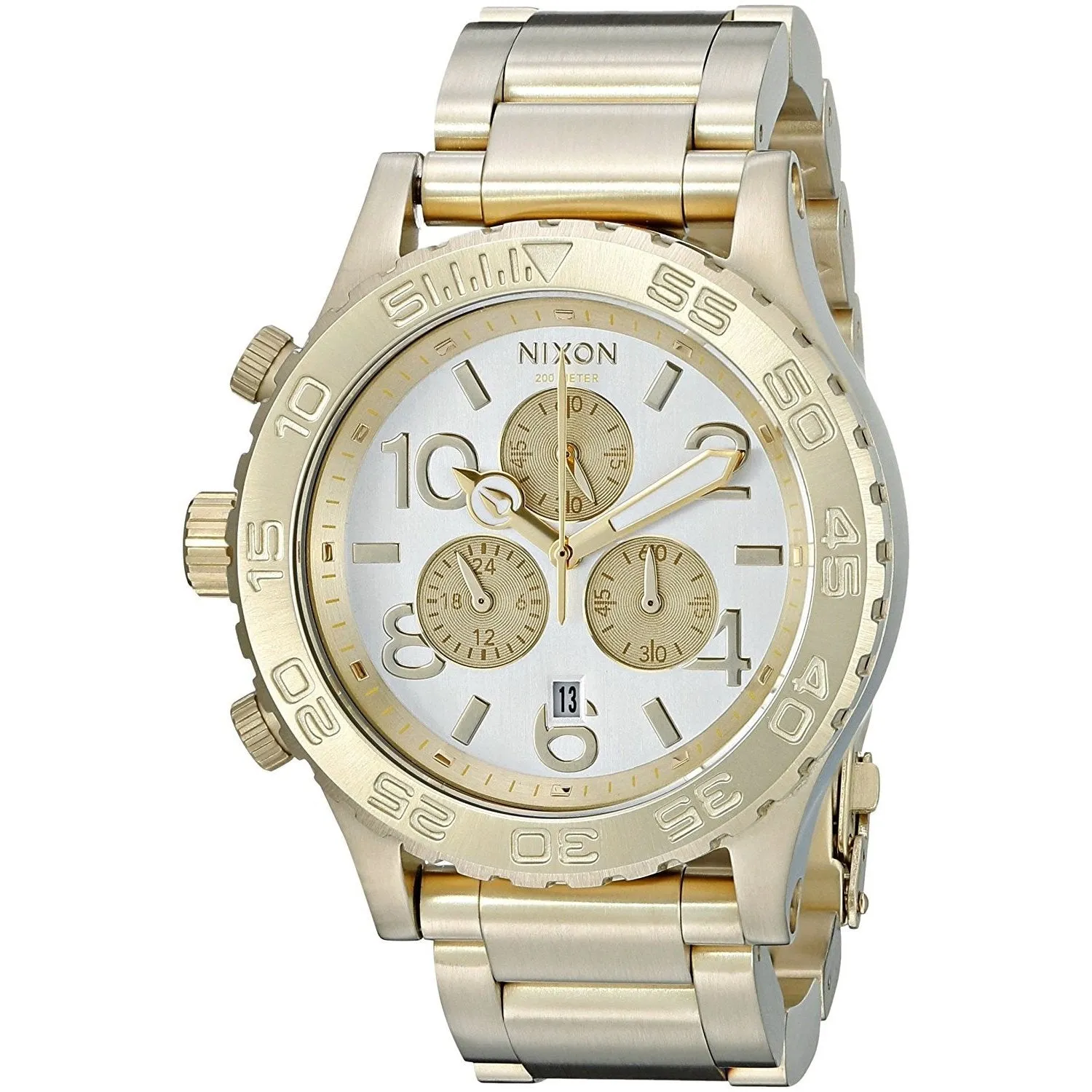 Nixon 42-20 Chronograph Champagne Dial Gold-tone Men's Watch Men's Watch A037-1219