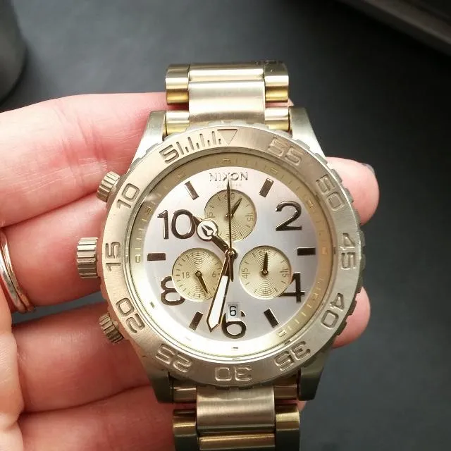 Nixon 42-20 Chronograph Champagne Dial Gold-tone Men's Watch Men's Watch A037-1219