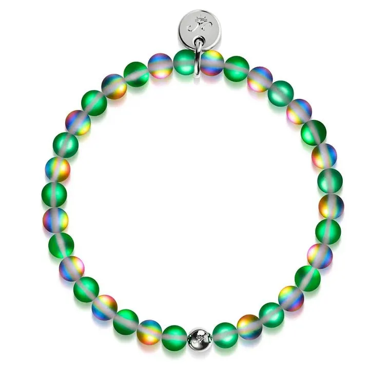 NOGU UNICORN GREEN | SILVER | MERMAID GLASS BEAD BRACELET