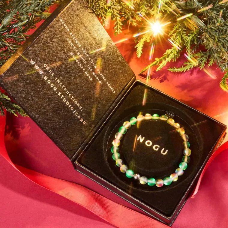 NOGU UNICORN GREEN | SILVER | MERMAID GLASS BEAD BRACELET