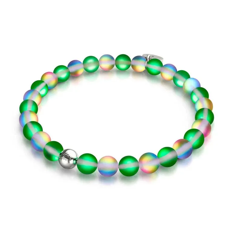 NOGU UNICORN GREEN | SILVER | MERMAID GLASS BEAD BRACELET