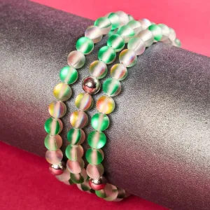 NOGU UNICORN GREEN | SILVER | MERMAID GLASS BEAD BRACELET