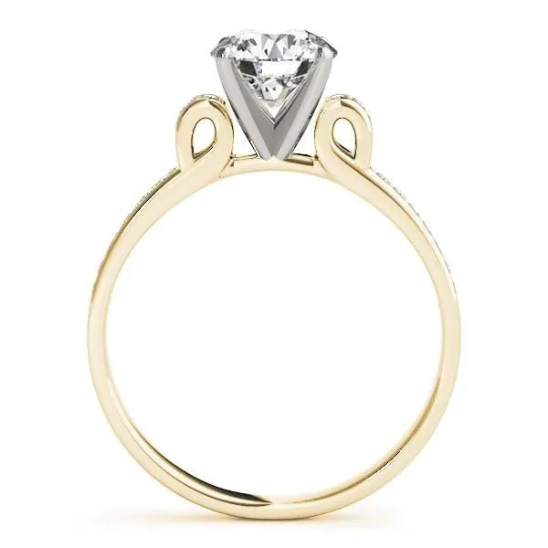 Oakley Round Center Stone Diamond Loop Channel Two-Tone Engagement Ring