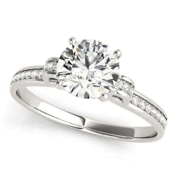 Oakley Round Center Stone Diamond Loop Channel Two-Tone Engagement Ring