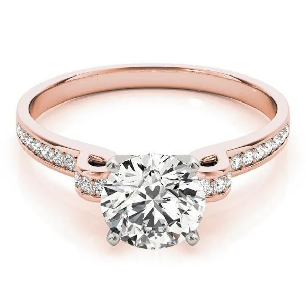 Oakley Round Center Stone Diamond Loop Channel Two-Tone Engagement Ring