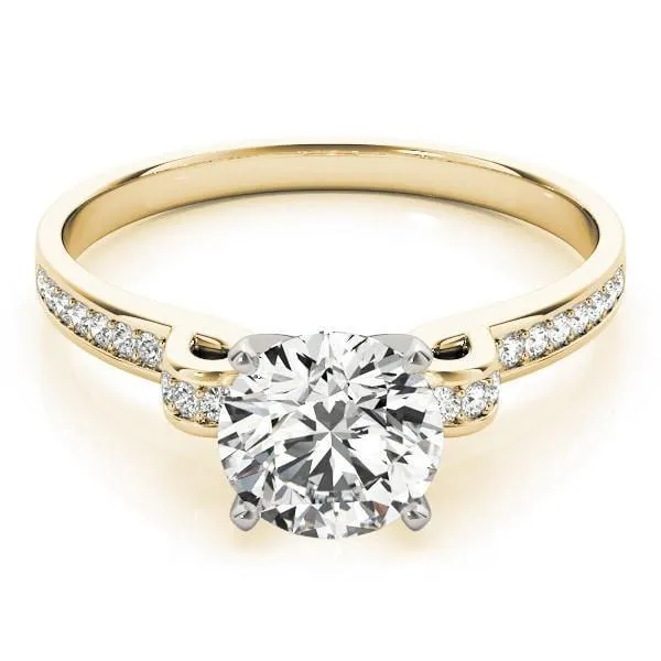Oakley Round Center Stone Diamond Loop Channel Two-Tone Engagement Ring