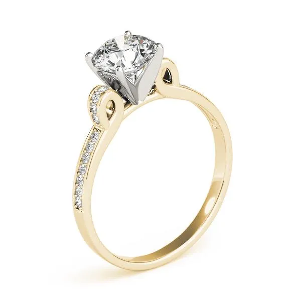 Oakley Round Center Stone Diamond Loop Channel Two-Tone Engagement Ring