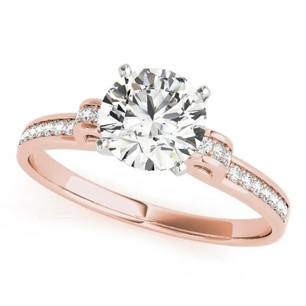Oakley Round Center Stone Diamond Loop Channel Two-Tone Engagement Ring