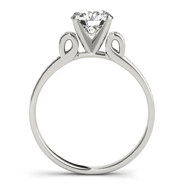 Oakley Round Center Stone Diamond Loop Channel Two-Tone Engagement Ring