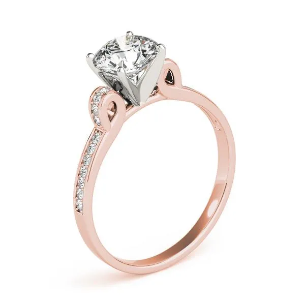 Oakley Round Center Stone Diamond Loop Channel Two-Tone Engagement Ring