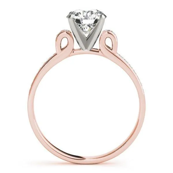 Oakley Round Center Stone Diamond Loop Channel Two-Tone Engagement Ring