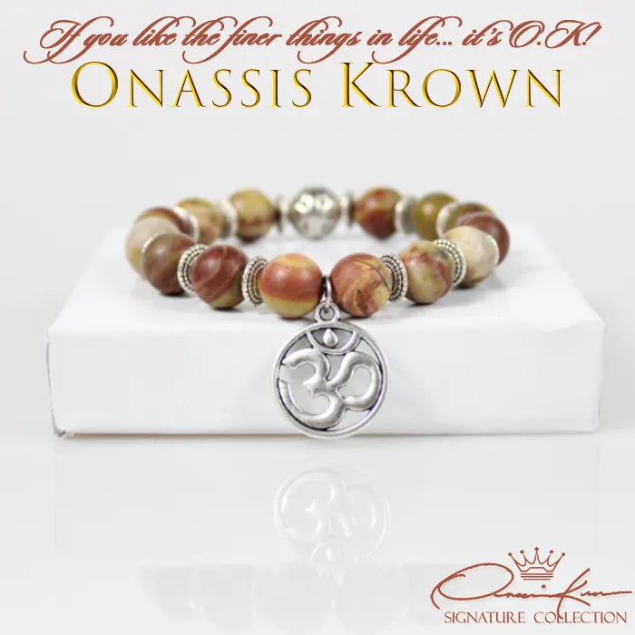 OM Aum Symbol Bead Bracelet