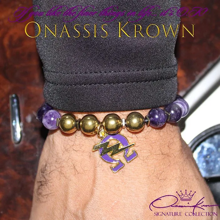 Omega Lightning Bolt Bead Bracelet