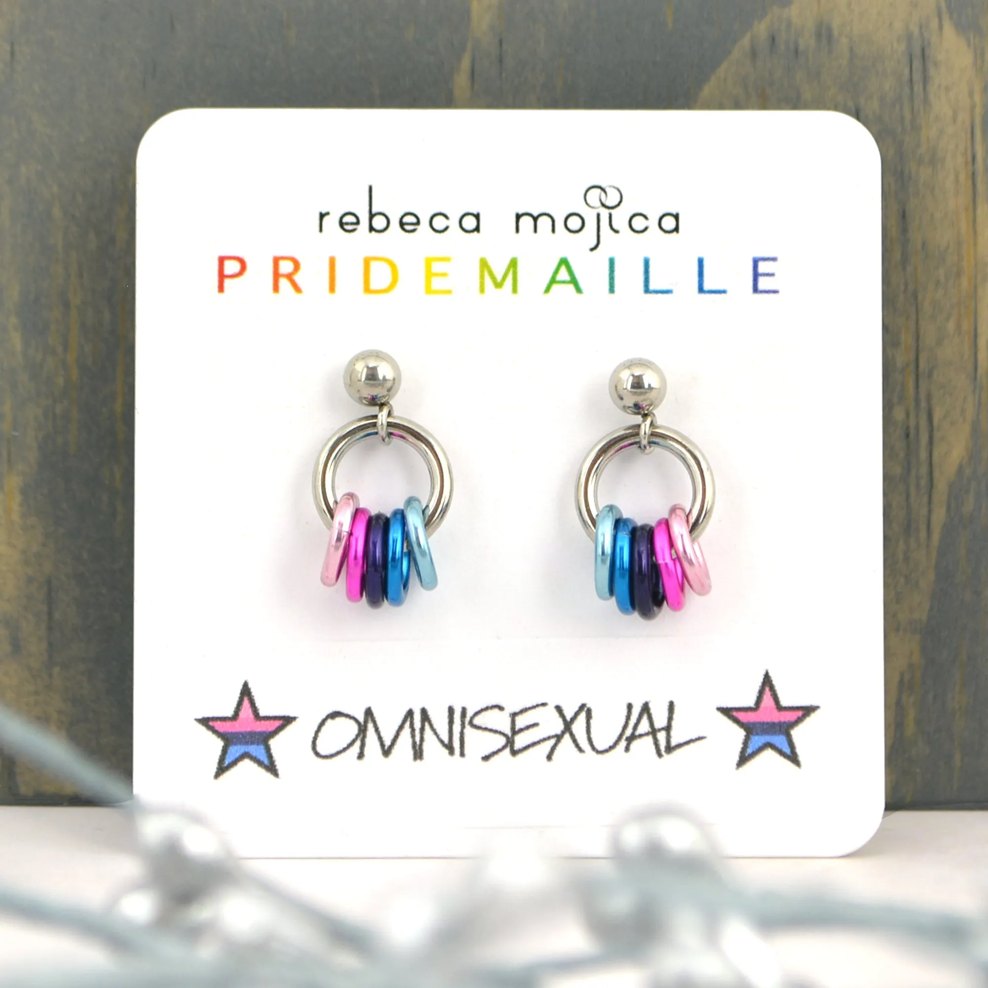 Omnisexual Pride Tiny Flag Earring Studs