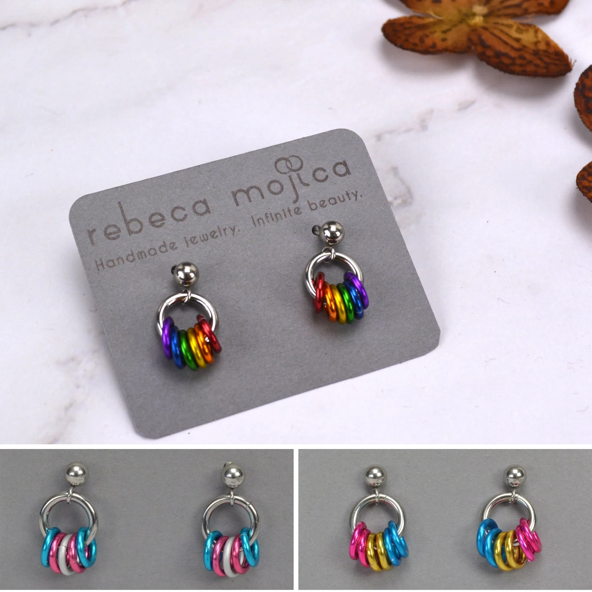 Omnisexual Pride Tiny Flag Earring Studs