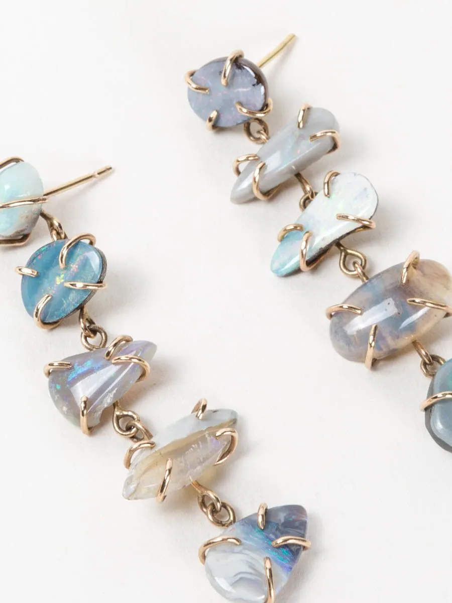 opal freeform drop earrings
