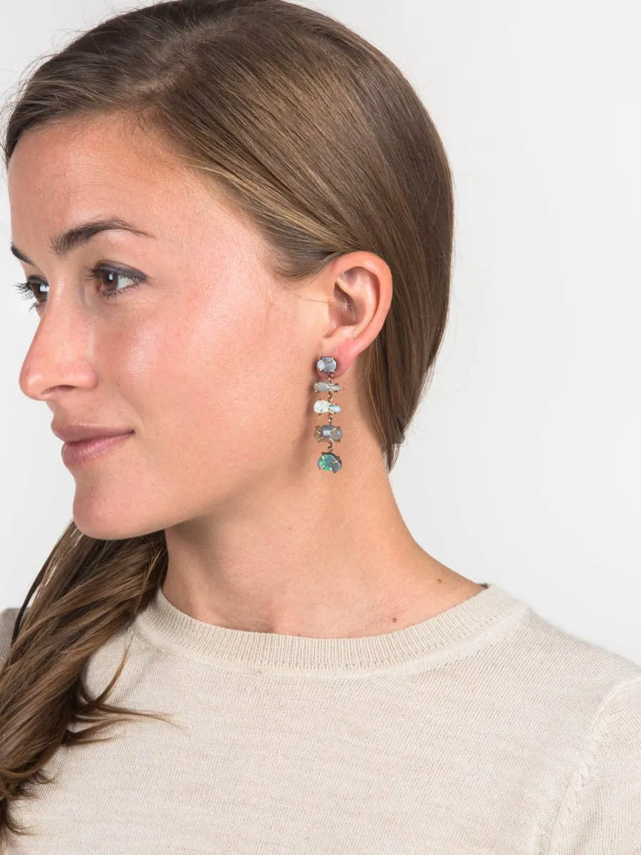opal freeform drop earrings