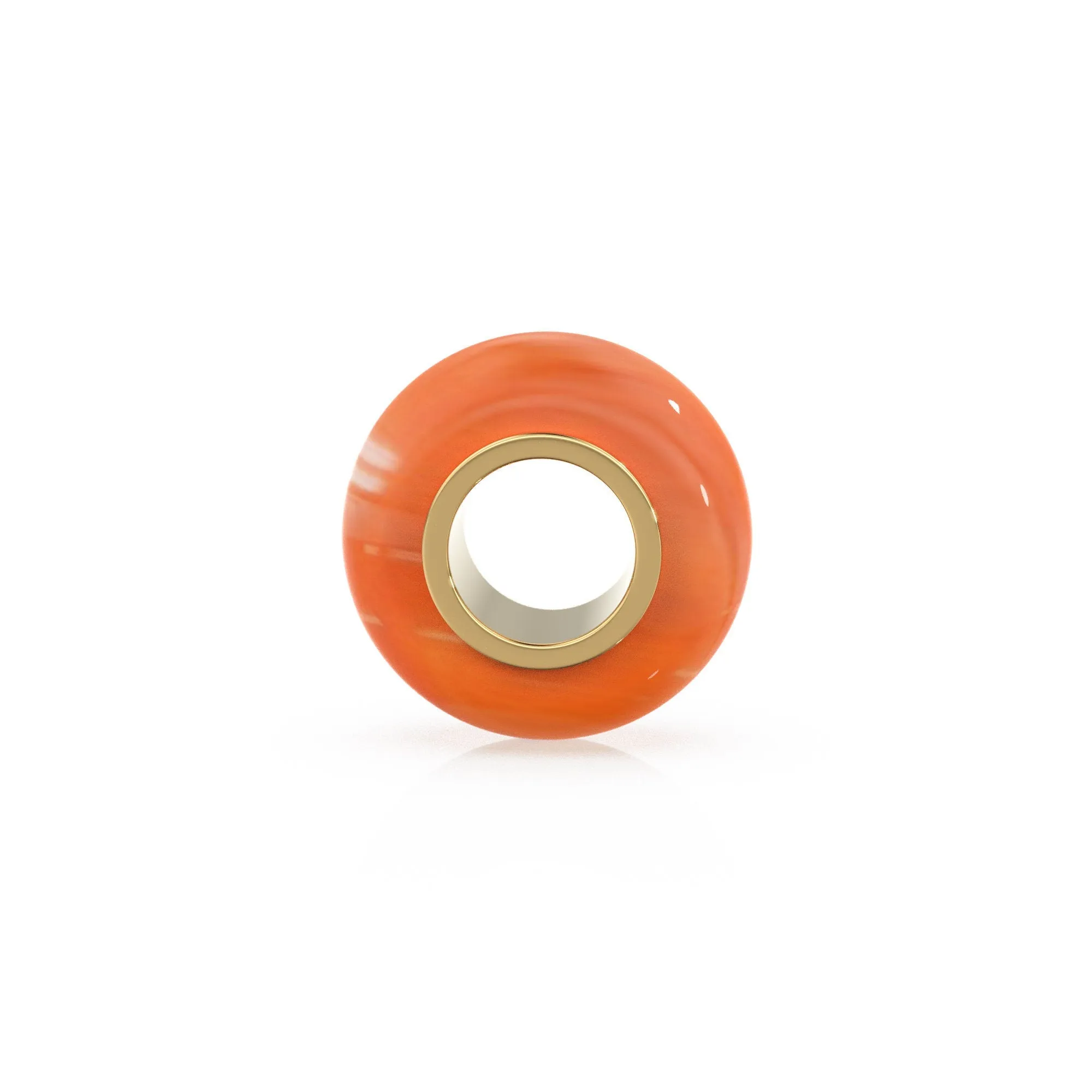 Orange Carnelian Bead, Carnelian Bead Gold Core, Natural Carnelian Bead, Gold Charm Gemstone Bead Pendant, Small Hole Bead, Big Hole Bead